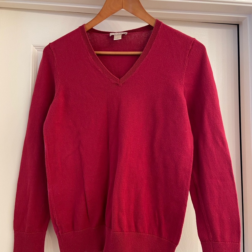 Loft Outlet Red V-neck Sweater